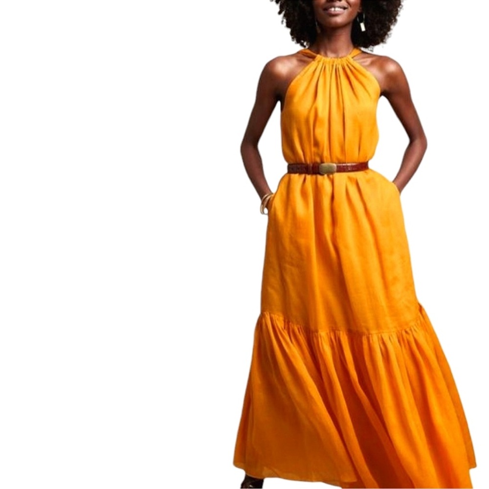 NWT Banana Republic FINO RAMIE DRESS in Mad About Mango Size Medium